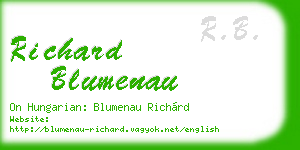 richard blumenau business card